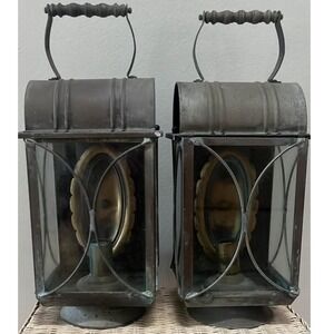 Colonial Revival Lantern 80s pair wall or Table top